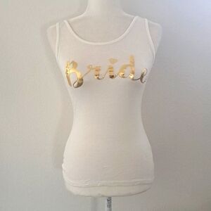 NWT Windsor White Tanktop with Bride in Gold size Small